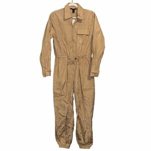 NWT Forever 21 Nylon Beige Jumpsuit. Size Small Light Weight
